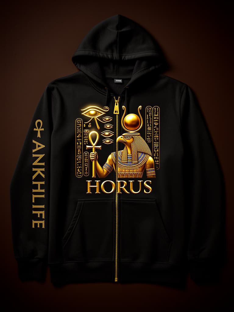 Horus Zip-Up Hoodie — 9 Ether Ancestral Wear ☥