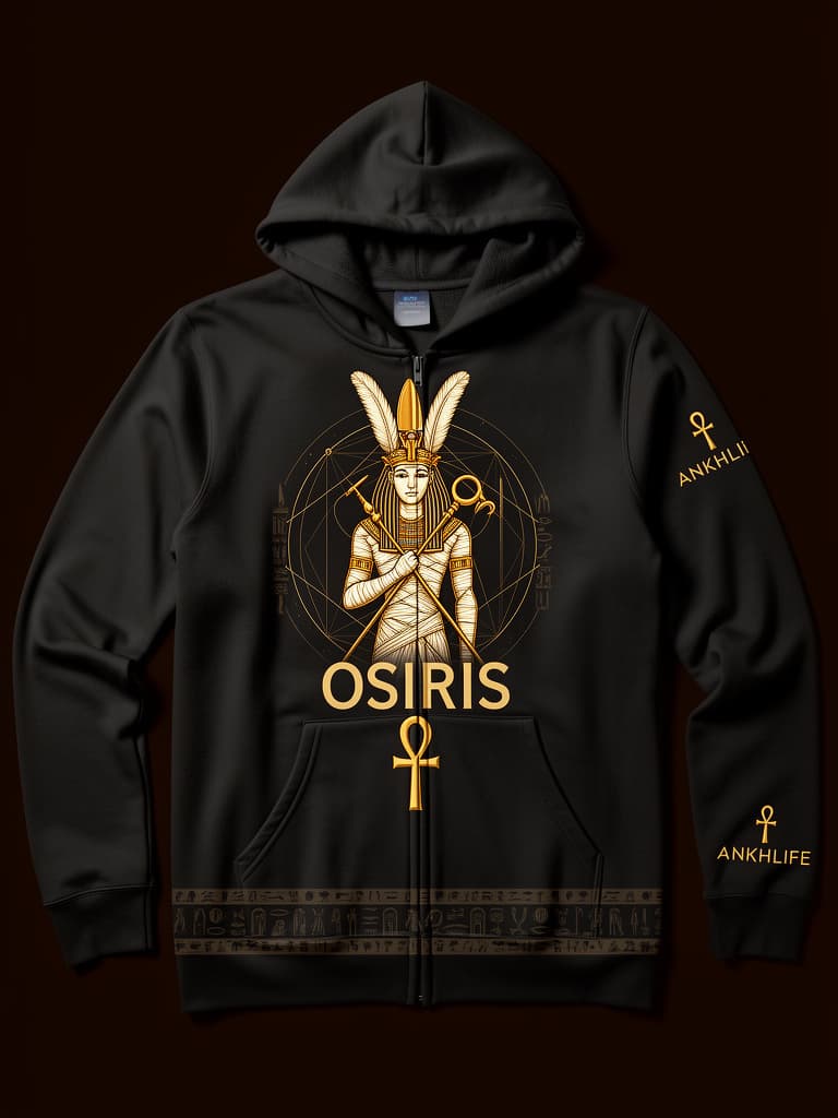 Osiris Zip-Up Hoodie — 9 Ether Ancestral Wear ☥